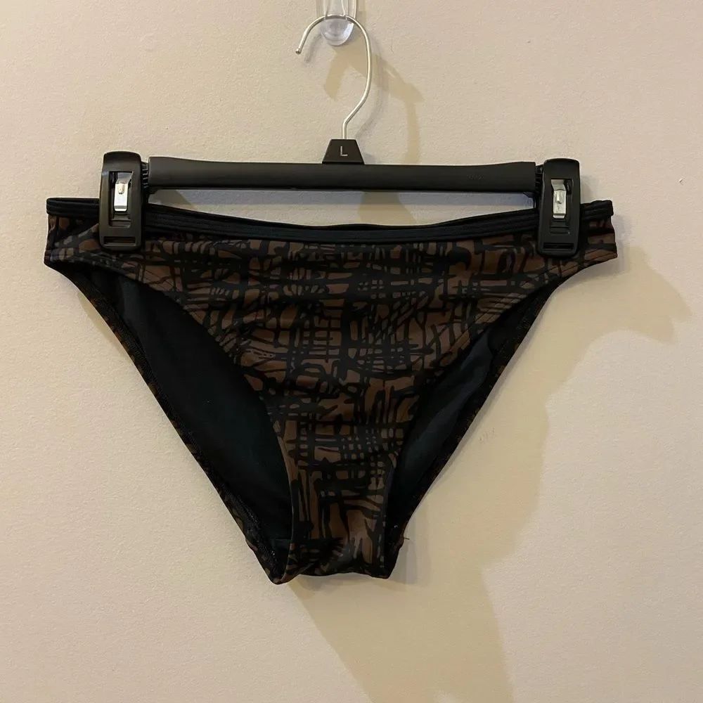 Victoria's Secret Swim Black and Brown Bikini Bottom Size S